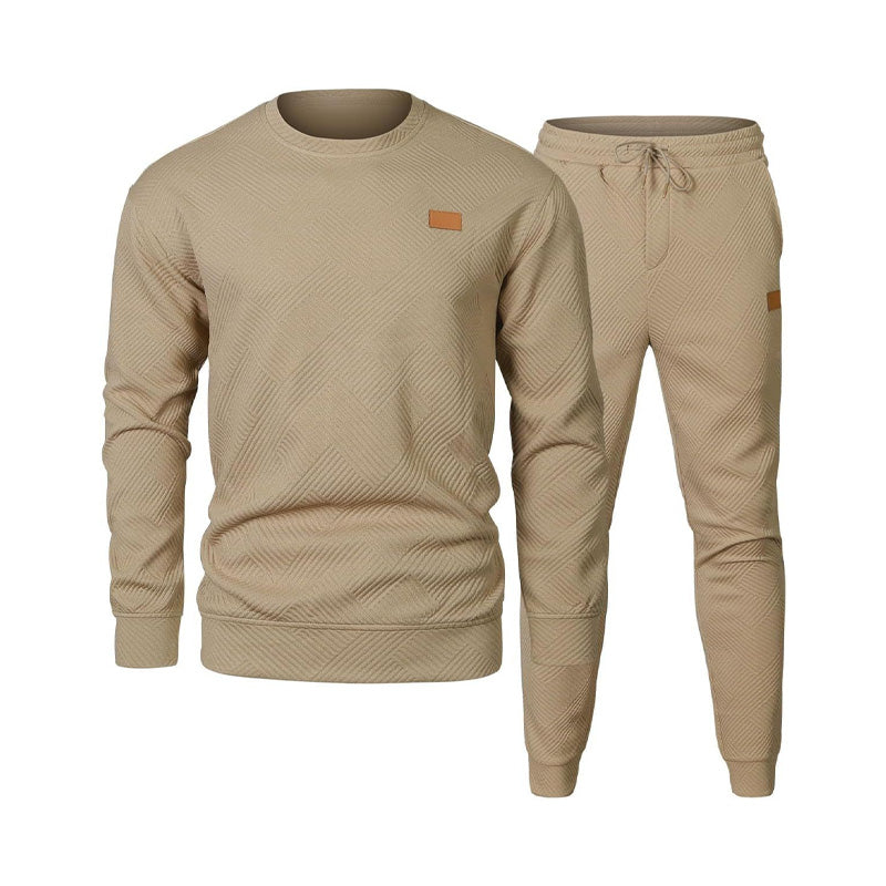 Fall/Winter Hot Sale🔥Men's Knit Jacquard Sweatshirt and Joggers Set
