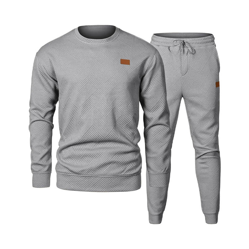 Fall/Winter Hot Sale🔥Men's Knit Jacquard Sweatshirt and Joggers Set