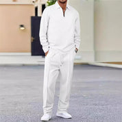 🌟Autumn Hot Sale🎉Men’s Waffle Knit Sweatshirt & Straight-Leg Pants Set