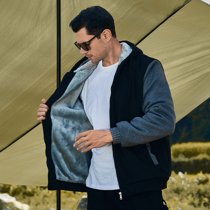 🔥Thickened & Dense Plush Lining🔥Men's Classic Warm Faux Fleece Jacket