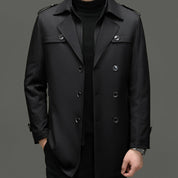 👑✨Men's Medium-Length Trench Coat with Detachable Inner