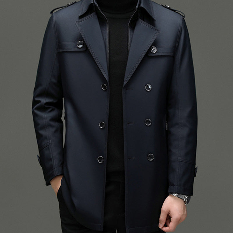 👑✨Men's Medium-Length Trench Coat with Detachable Inner