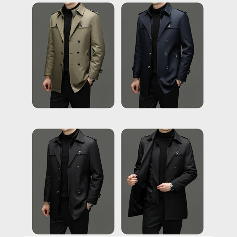👑✨Men's Medium-Length Trench Coat with Detachable Inner