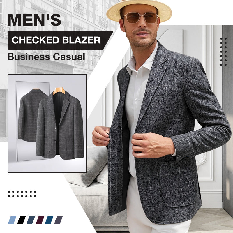Advanced tailoring📏Men's Business Casual Checked Blazer