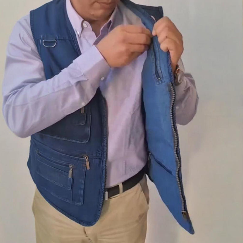 ☀️Men's Cotton Denim Vest-Plush Lining & Unlined Styles
