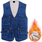 ☀️Men's Cotton Denim Vest-Plush Lining & Unlined Styles