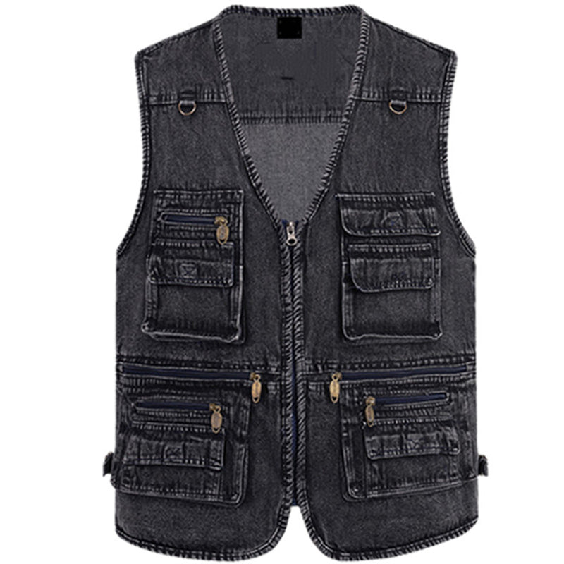 ☀️Men's Cotton Denim Vest-Plush Lining & Unlined Styles