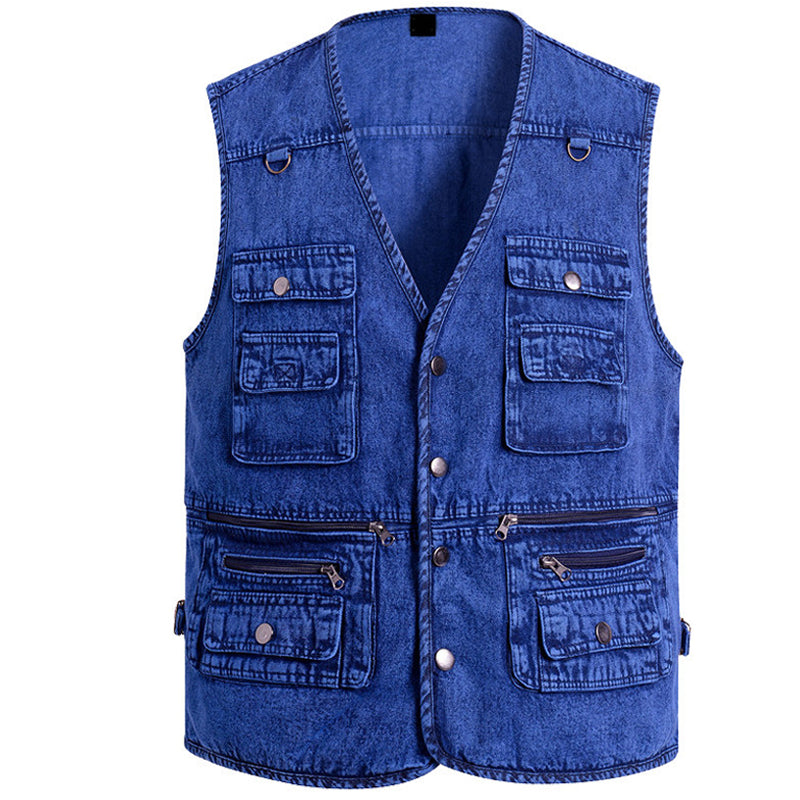 ☀️Men's Cotton Denim Vest-Plush Lining & Unlined Styles