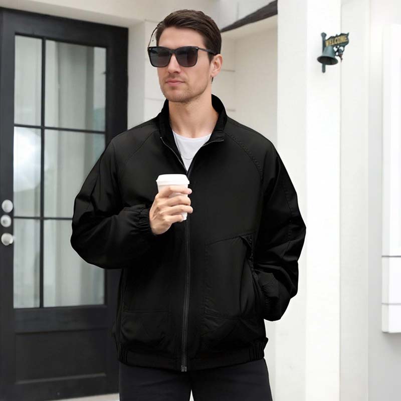 Men's Multicolor Stand Collar Jacket