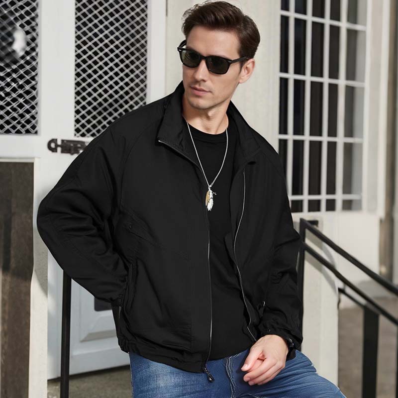 Men's Multicolor Stand Collar Jacket