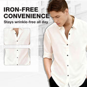 ✨Lightweight, Breathable & Shiny✨Men's Stylish Iron-Free Solid Color Long-Sleeve Shirt