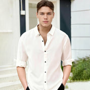 ✨Lightweight, Breathable & Shiny✨Men's Stylish Iron-Free Solid Color Long-Sleeve Shirt