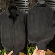 ✨Lightweight, Breathable & Shiny✨Men's Stylish Iron-Free Solid Color Long-Sleeve Shirt