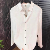 ✨Lightweight, Breathable & Shiny✨Men's Stylish Iron-Free Solid Color Long-Sleeve Shirt