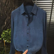 ✨Lightweight, Breathable & Shiny✨Men's Stylish Iron-Free Solid Color Long-Sleeve Shirt
