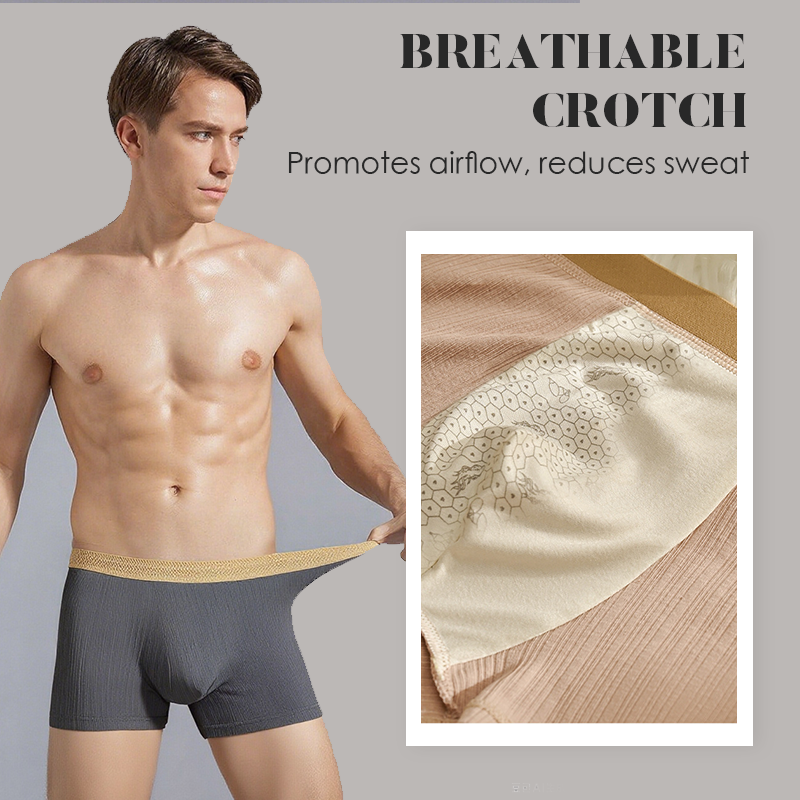 Men's Light Luxury Breathable Ribbed Boxer Briefs