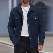 Men's Winter Casual Lapel Jacket with Pockets
