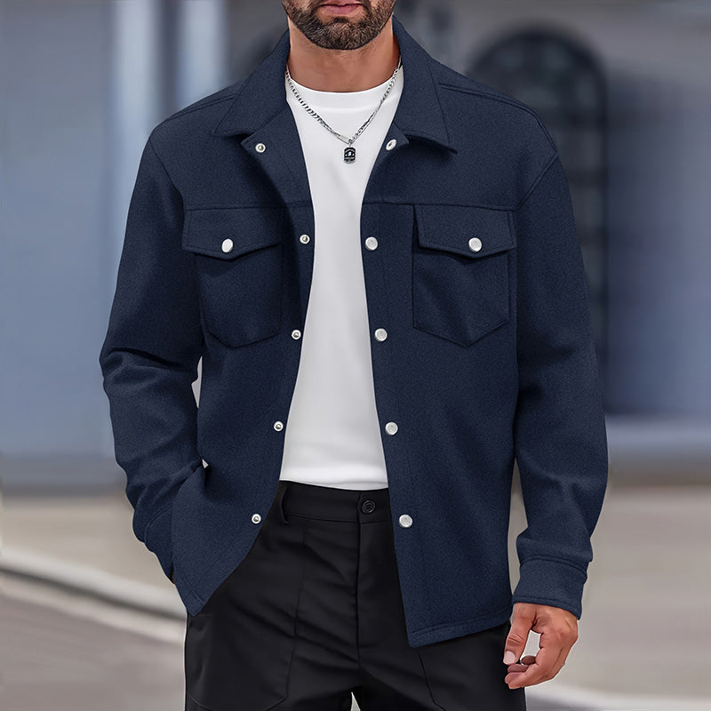 Men's Winter Casual Lapel Jacket with Pockets