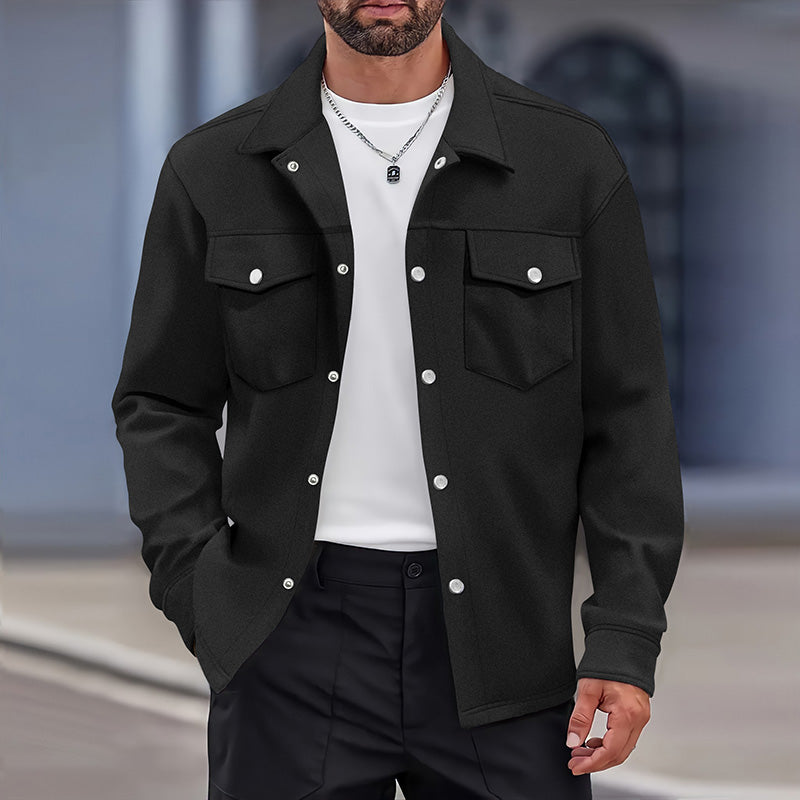 Men's Winter Casual Lapel Jacket with Pockets