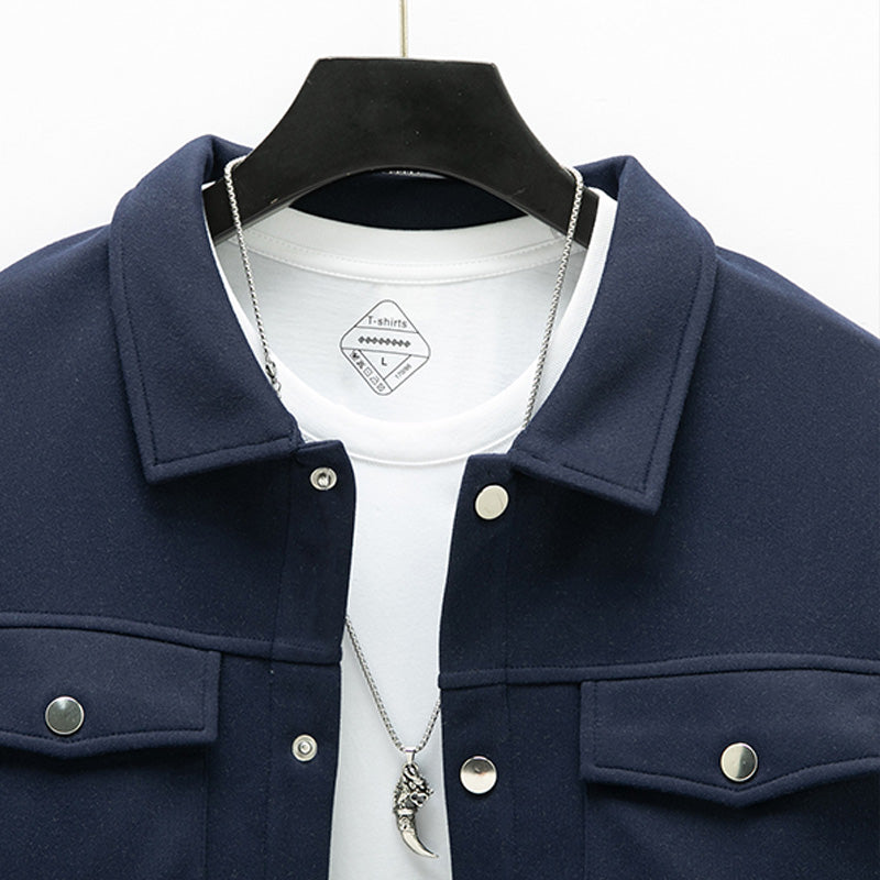 Men's Winter Casual Lapel Jacket with Pockets