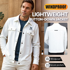 Men's Windproof Lightweight Button-Down Jacket