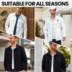 Men's Windproof Lightweight Button-Down Jacket