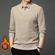 ❄️Winter Specials❄️ Men's Plush-Lined Mock Layered Lapel Shirt