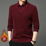 ❄️Winter Specials❄️ Men's Plush-Lined Mock Layered Lapel Shirt