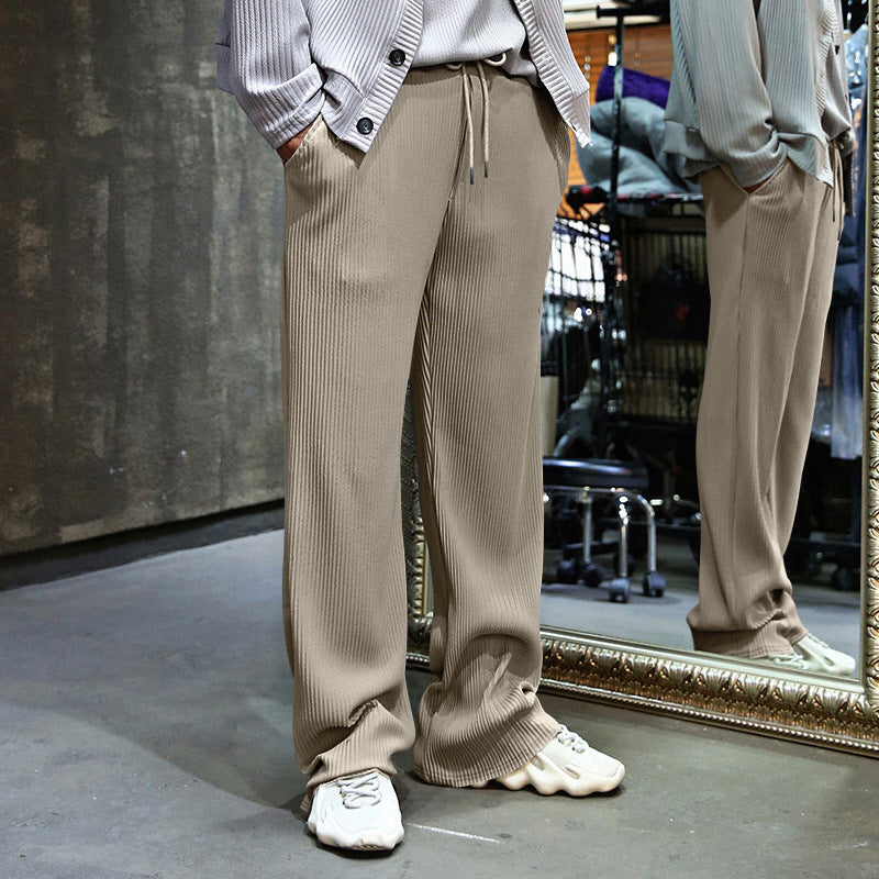 Men's Ribbed Straight-Leg Pants