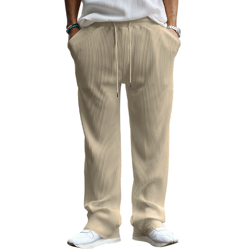 Men's Ribbed Straight-Leg Pants