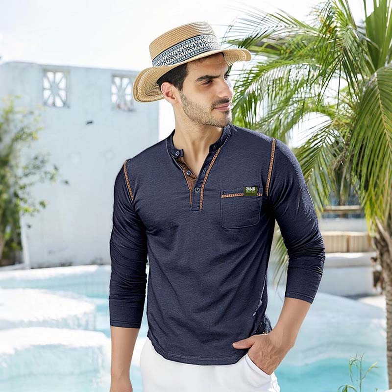 Men's Long Sleeve Button Down Shirt with Pocket