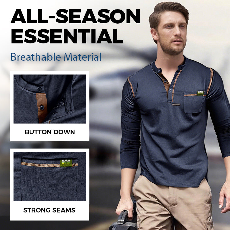 Men's Long Sleeve Button Down Shirt with Pocket