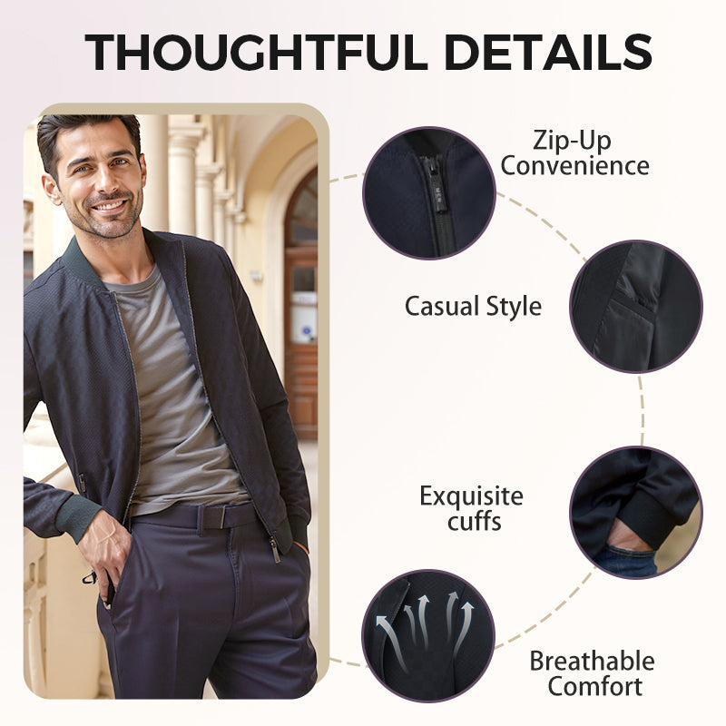 Men's Casual Zip Up Jacket