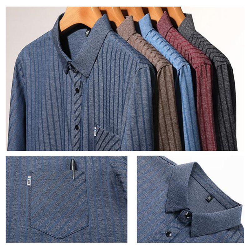 Men’s Casual Business Lapel Shirt for Fall & Winter