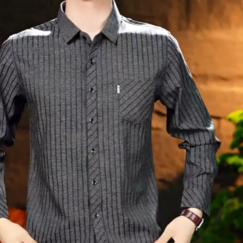 Men’s Casual Business Lapel Shirt for Fall & Winter