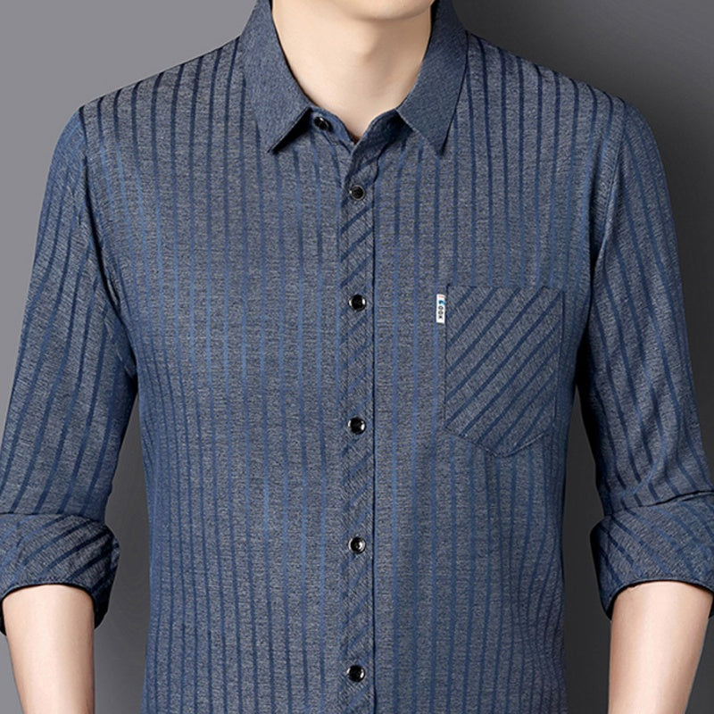 Men’s Casual Business Lapel Shirt for Fall & Winter