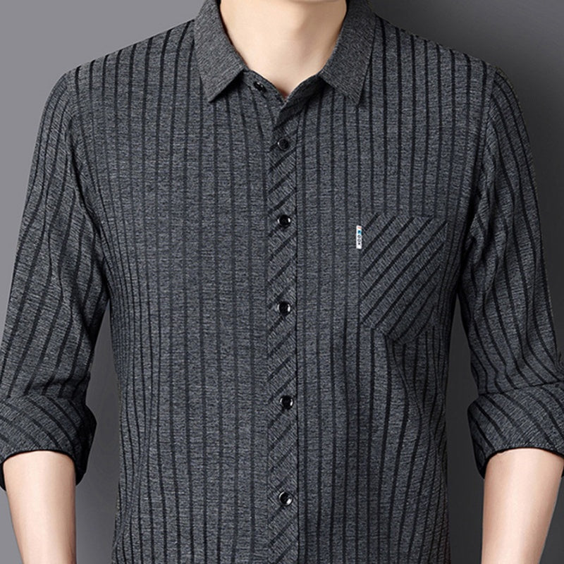 Men’s Casual Business Lapel Shirt for Fall & Winter