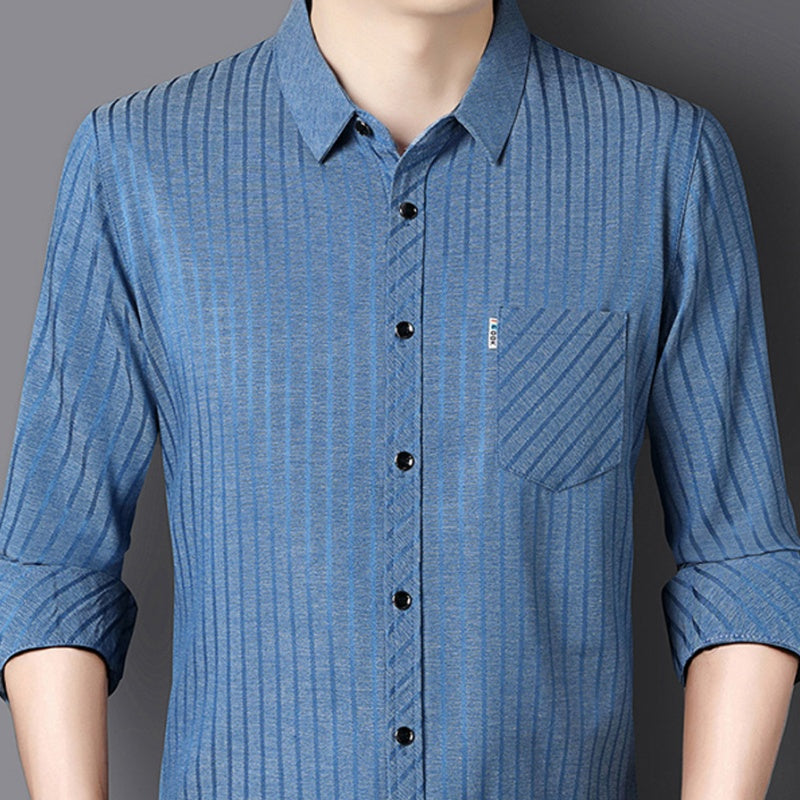 Men’s Casual Business Lapel Shirt for Fall & Winter