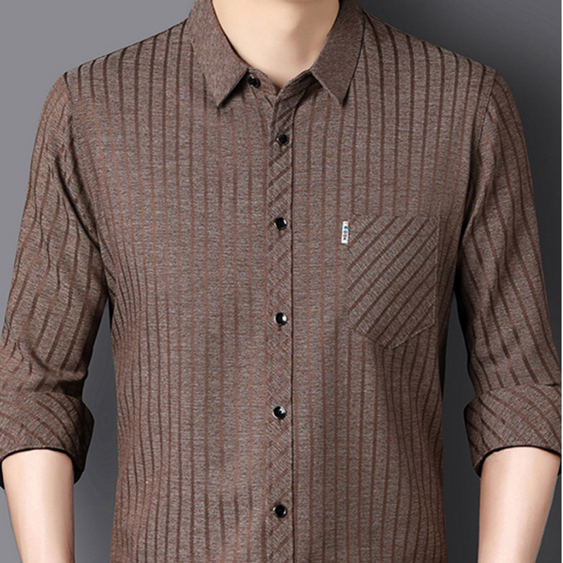 Men’s Casual Business Lapel Shirt for Fall & Winter