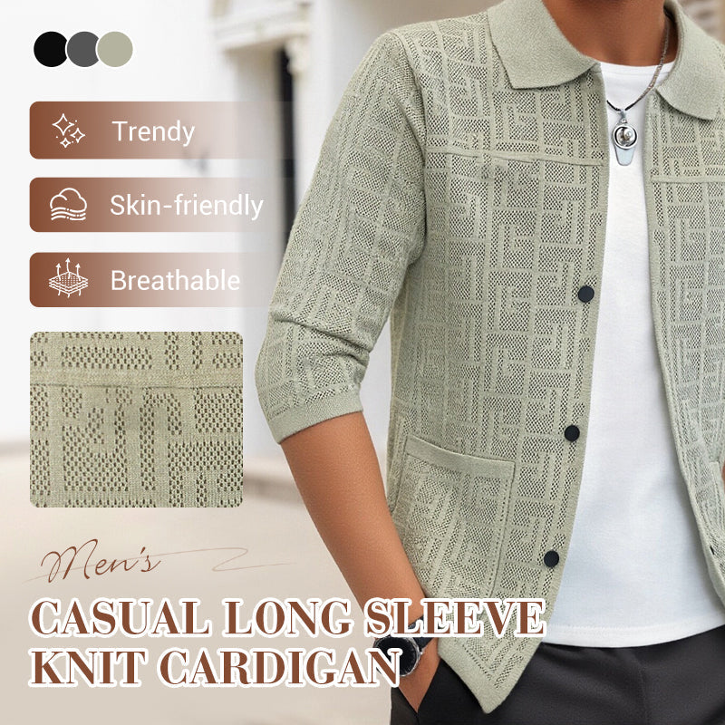 Men's Casual Long Sleeve Knit Cardigan