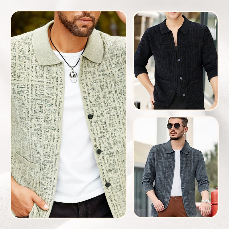 Men's Casual Long Sleeve Knit Cardigan