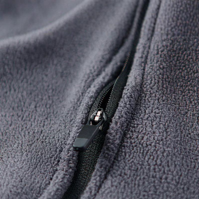 Men's Solid-Color Half-Zip Fleece Long-Sleeve Sweatshirt