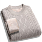 Men's Winter Plush-Lined Warm Knitted Sweater