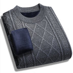 Men's Winter Plush-Lined Warm Knitted Sweater