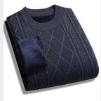 Men's Winter Plush-Lined Warm Knitted Sweater