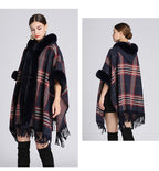 🎅Christmas Offer: 50% Off-Faux rabbit fur collar hooded cape
