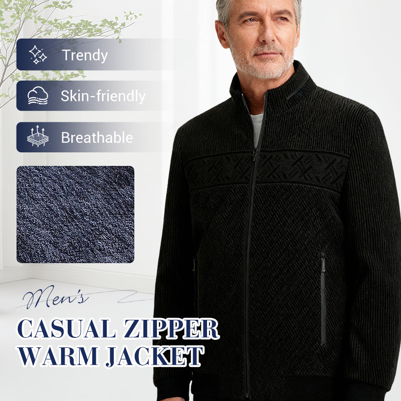 Men's Casual Zipper Warm Jacket