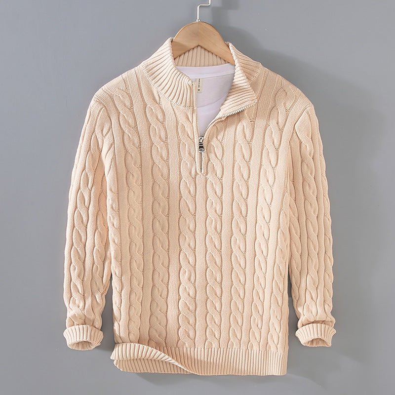 Men’s Quarter-Zip Mock Neck Sweater