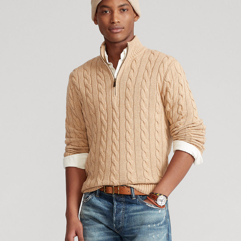 Men’s Quarter-Zip Mock Neck Sweater