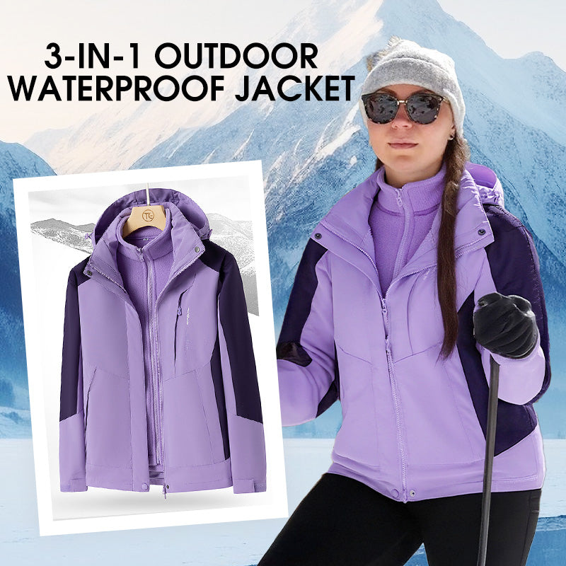 Women's 3-in-1 Outdoor Triple-Protection Multi-Color Jacket